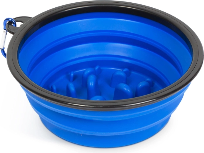 Opvouwbare anti-schrokbak voor honden, blauw, 1000 ml