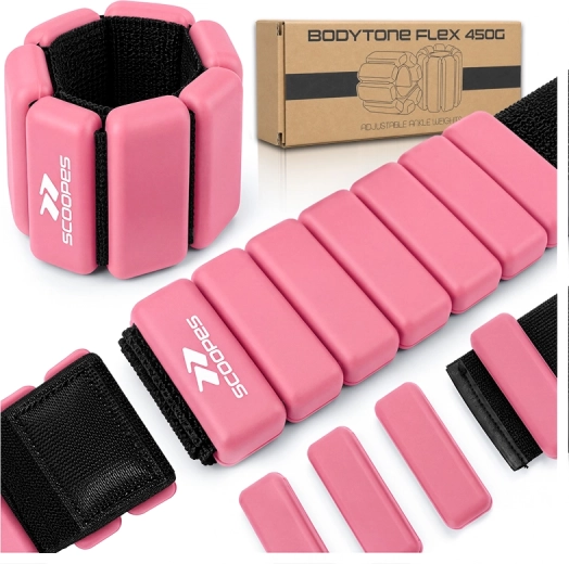 Verstelbare gewichten BodyTone Flex 450 g roze - 2 stuks