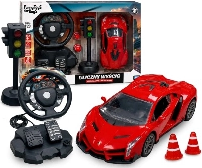 R/C-auto met stuur en pedalen