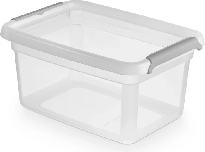 Basestore kunststof bewaardoos met deksel en clips 1,5 l