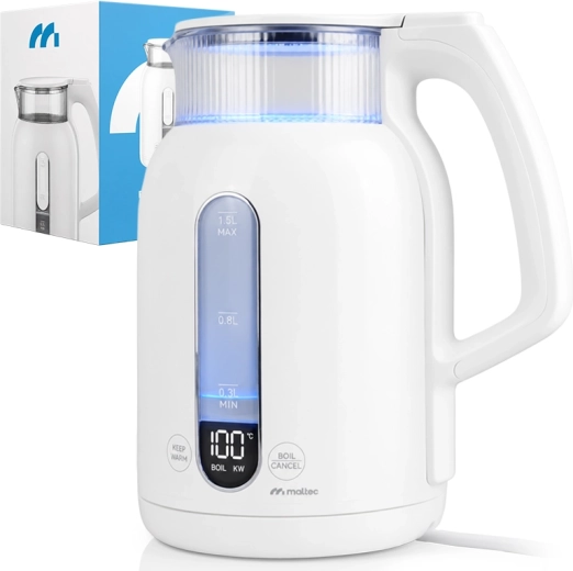 MalTec elektrische waterkoker met temperatuurregeling 1,5 l