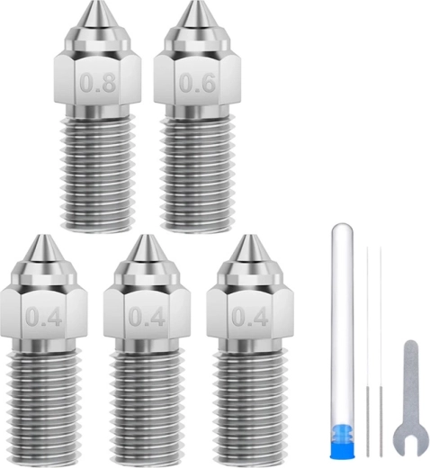 Set geharde stalen nozzles ELEGOO voor Neptune 4 / 4 Pro (0,4 / 0,6 / 0,8 mm)