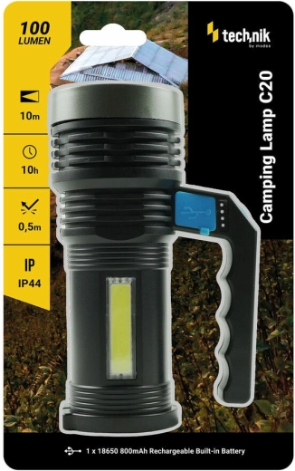 Technik MT-C20 handlamp/kampeerzaklamp met duale verlichting (COB + CREE XPE) - 1 stuk