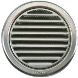 Ventilatierooster met gaas, roestvrij staal, diameter 125 mm