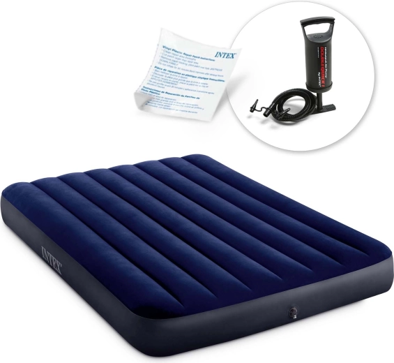 Opblaasbaar Intex-luchtbed met handpomp 191 × 137 × 25 cm