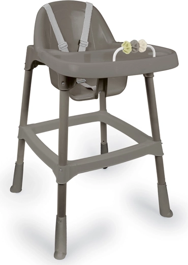 Kinderstoel met eetblad grijs