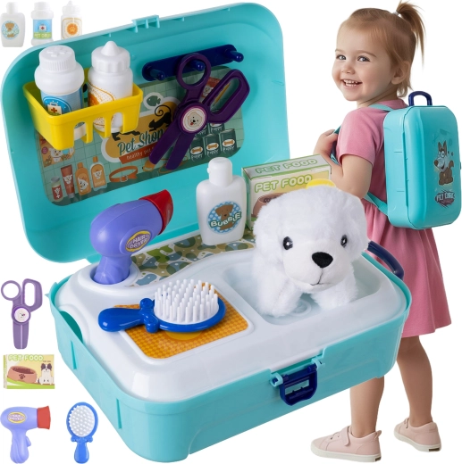 Iso Trade kinderkapperssalon voor een hondje in een rugzak