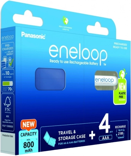 Eneloop AAA-accu’s 800 mAh 4 stuks met doosje