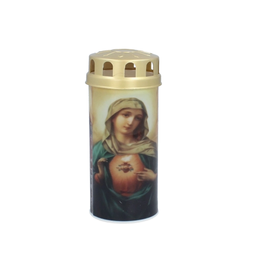 LED grafkaars 14,5 cm – mix van motieven (kruis, engel, Jezus en Maria)