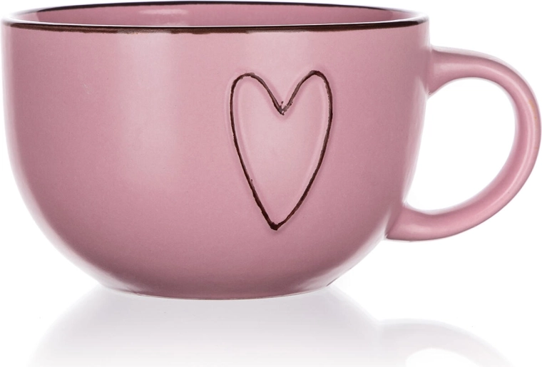 Jumbo Heart-mok roze 730 ml keramiek
