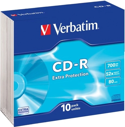 Verbatim CD-R Extra Protection 700 MB 52x Slim Case - 10 stuks