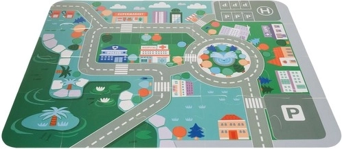 Speelmat en wegenpuzzel voor stadsscenario’s
