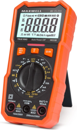 Digitale multimeter Maxwell met batterijtester en temperatuurmeting