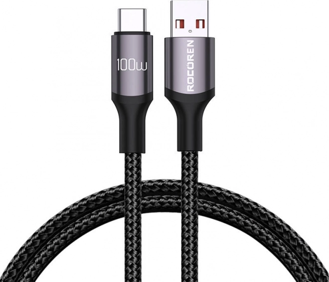 Snel laadkabel Rocoren USB-A naar USB-C Retro Series 2 m grijs