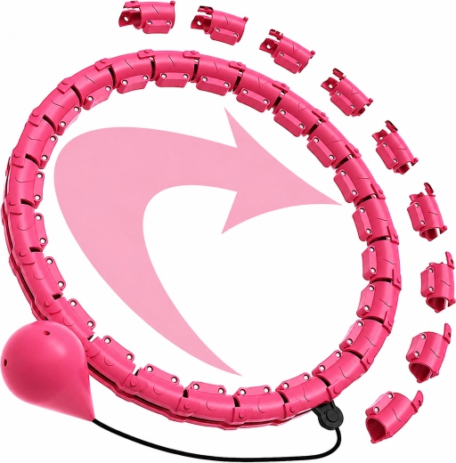 Verstelbare slimme hula hoop met gewicht en massageknoppen + afslankband