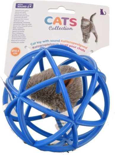 Kattenspeeltje: bal met muisje 11 cm
