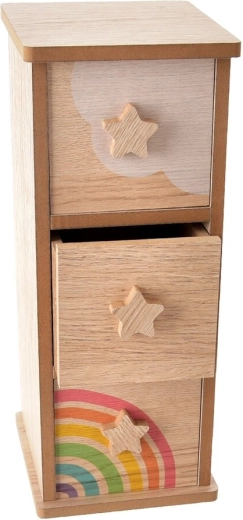 Houten organizer Rainbow met 3 lades