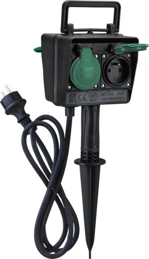 Solight tuinpaal met 4 stopcontacten IP44 en rubberen kabel 1,5 m