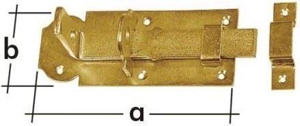 Rechte vergrendelbare schuif 100 × 45 × 5 mm, geel verzinkt
