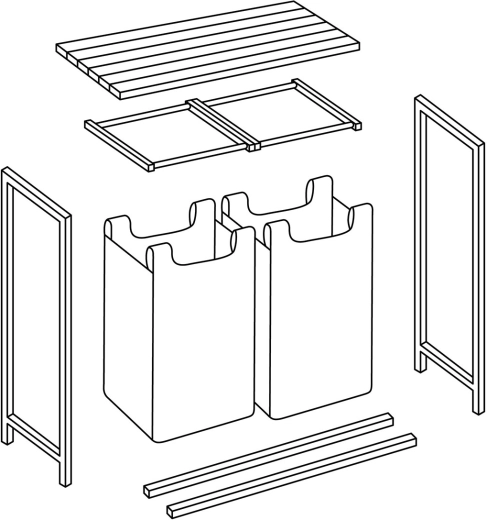 Uitneembare inzetstukken met handgrepen voor gemakkelijk dragen