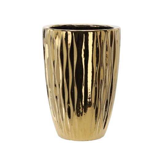 Keramische plantenpot hoes 37 × 37 × 46 cm – goudglans