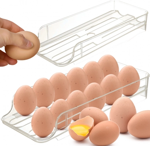 Eierhouder voor in de koelkast voor 14 stuks, stapelbare organizer
