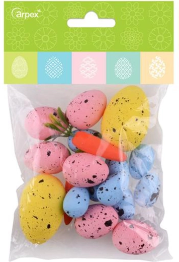 Gespikkelde decoratieve eieren mix van formaten 3–5,5 cm