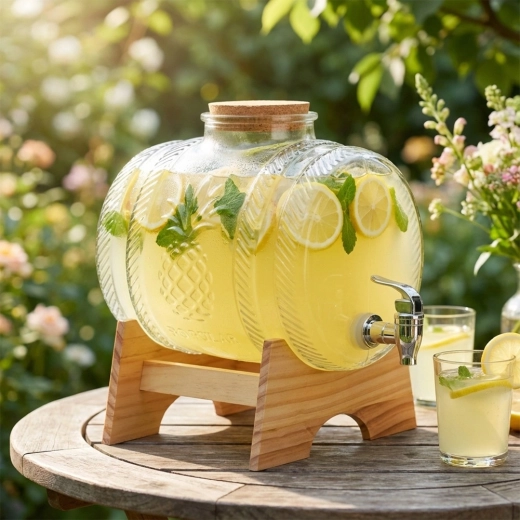 Houten standaard en kurken deksel