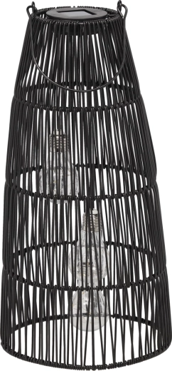 Zonne-lichten metalen lantaarn zwart 47 cm