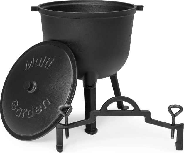 Complete set: pot, deksel en standaard