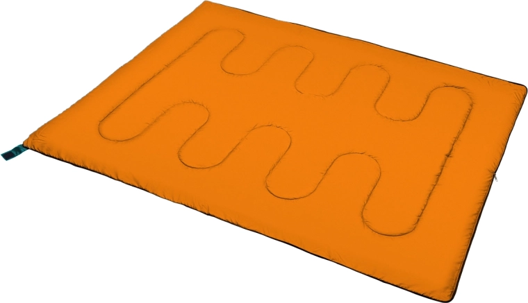 Openen tot deken en koppelen van twee slaapzakken