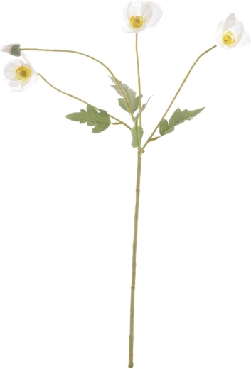 Kunstdecoratie bloem – witte klaproos 58 cm