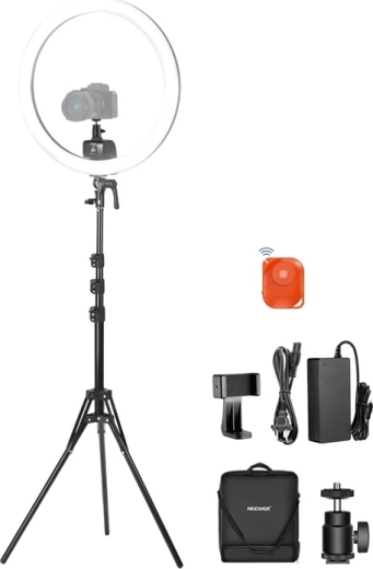 Neewer SRP18C RGB LED ringlamp 48 cm met statief en telefoonhouder