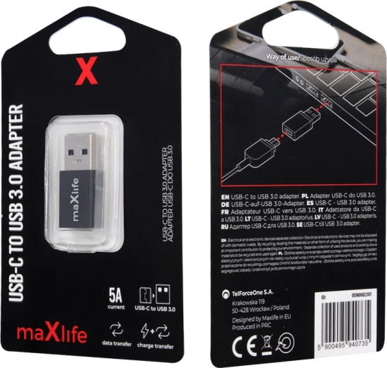 Maxlife adapter USB‑C naar USB 3.0