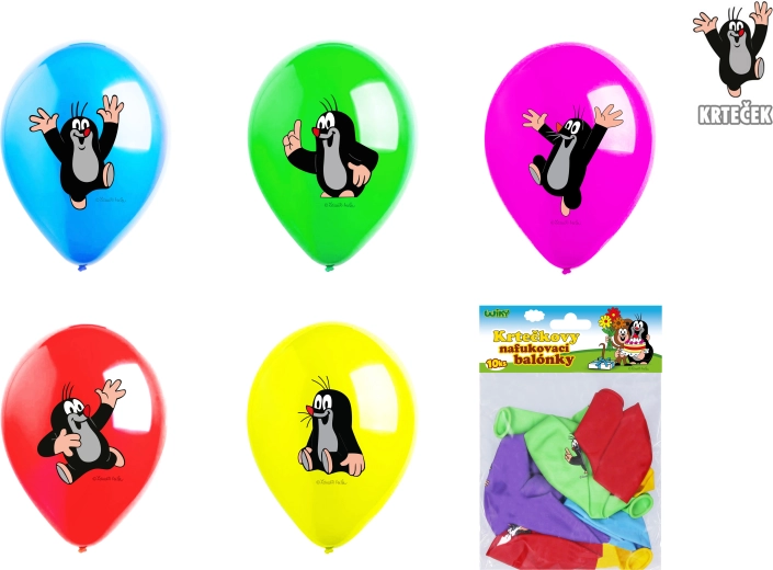 Opblaasbare ballonnen 30 cm Mol – set van 10 stuks, 5 designs