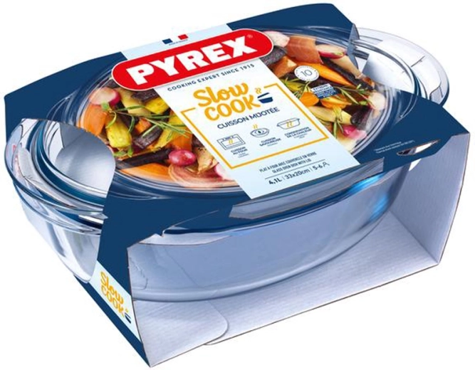 Ovale ovenschaal met deksel PYREX 4,1 l glas