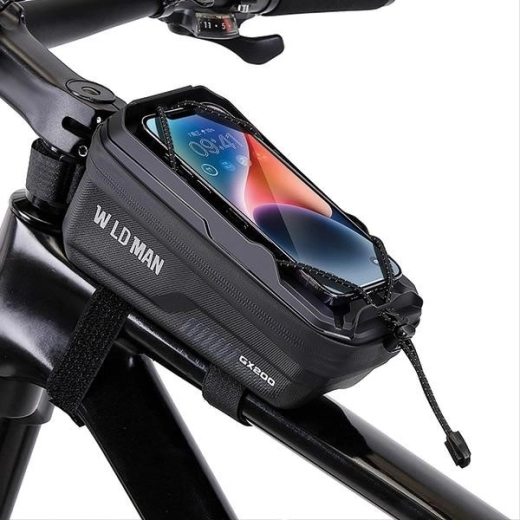 Wildman frametas voor de bovenste frametube met telefoonhouder GX200 zwart