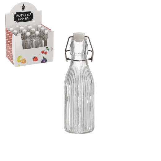 Rond flesje 200 ml met mechanische (beugel/patent) sluiting