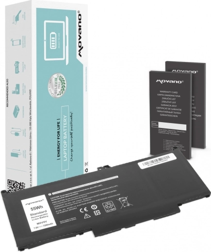 Movano-batterij voor Dell Latitude 5300/5310/7200/7300/7400 7200 mAh (55 Wh)