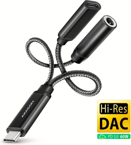Externe geluidskaart USB‑C DAC 32‑bit 3,5 mm jack met Power Delivery 60 W