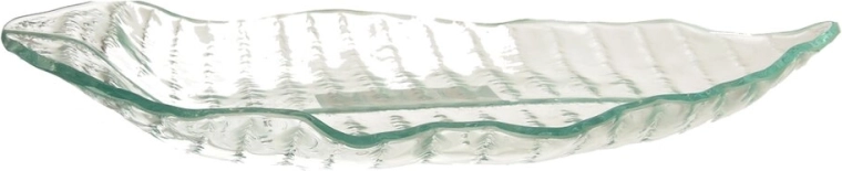 Glazen serveerschaal in bladvorm 27 × 16 cm