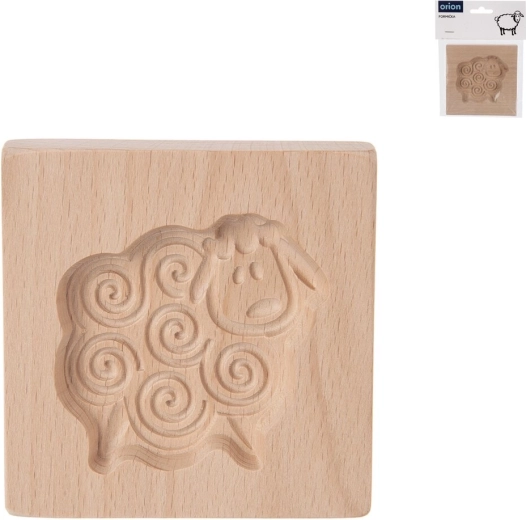 Houten reliëfvorm schaap