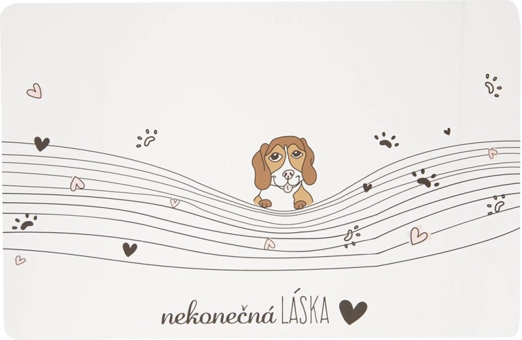 Kunststof placemat Oneindige liefde met hondenmotief 43 × 28 cm