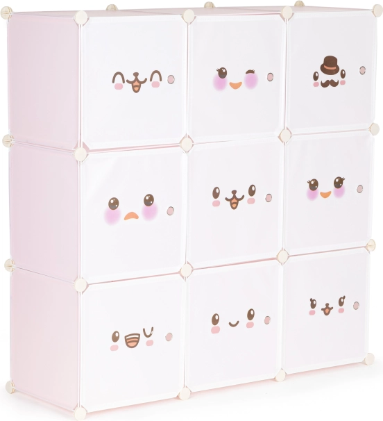 Modulaire kinderskast met 9 planken ModernHome – Roze