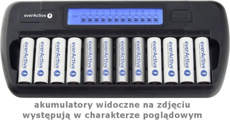 Processorlader EverActive voor 12 AA/AAA-accu’s