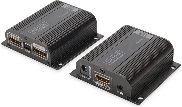 HDMI-extender via netwerkkabel tot 50 m, 1080p 60 Hz, EDID, HDMI Loop Out, IR, PoC