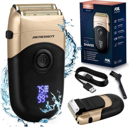 Foliescheerapparaat BERDSEN zwart‑goud met LCD‑display