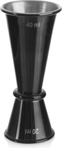 Barmaatje van roestvrij staal BLACK 20/40 ml