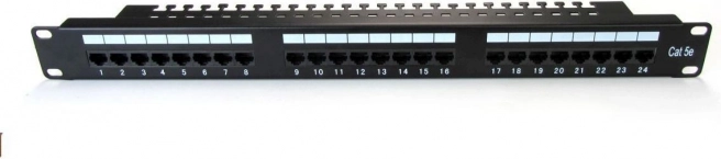 Patchpaneel 19" met 24 poorten, cat. 5e, zwart