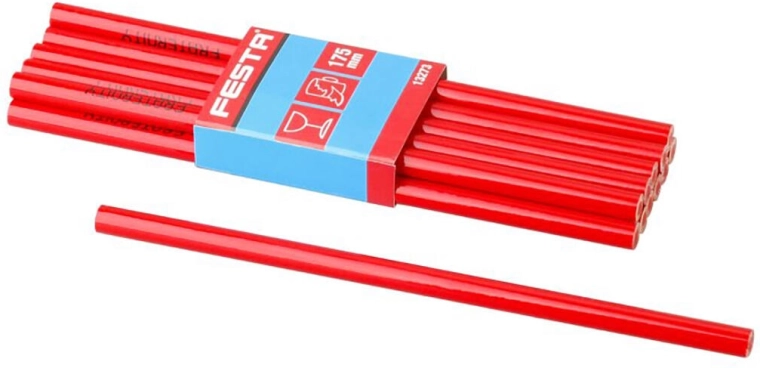 Rood potlood voor glas, keramiek en leer - 1 stuk